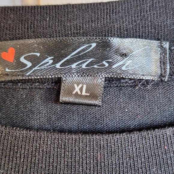 Splash Classic Tee Blk Junior SzXL Gather Long Sleeve Round Neck Stretchy - Picture 3 of 5